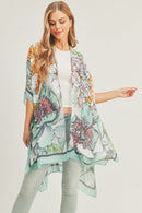 MS0276 Chriselle Floral Print Kimono - MiMi Wholesale