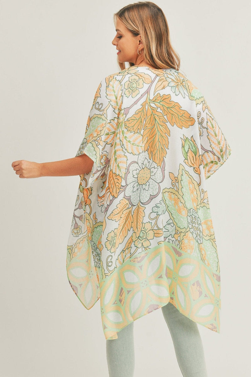 MS0278 Mindy Floral Print Kimono - MiMi Wholesale