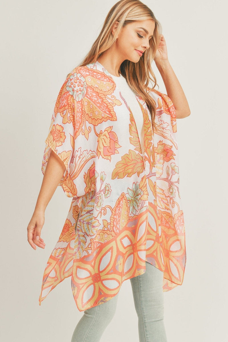 MS0278 Mindy Floral Print Kimono - MiMi Wholesale