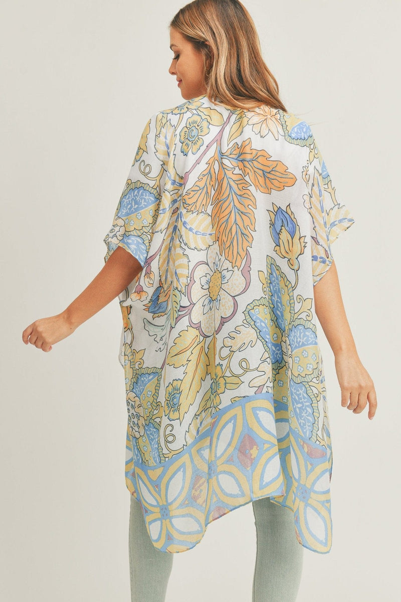 MS0278 Mindy Floral Print Kimono - MiMi Wholesale