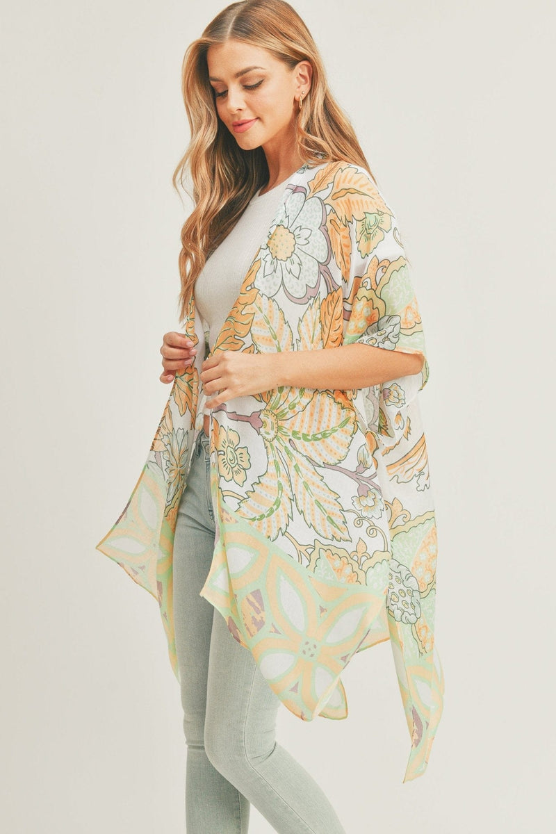 MS0278 Mindy Floral Print Kimono - MiMi Wholesale