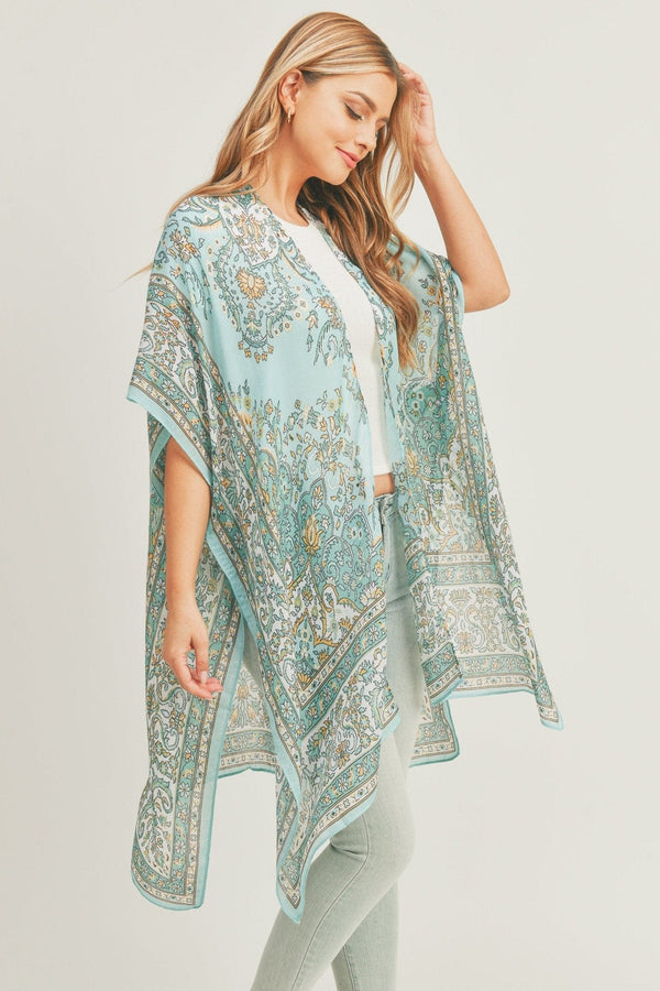 MS0279 Bailey Boho Print Kimono - MiMi Wholesale