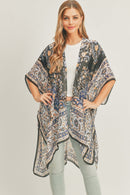 MS0279 Bailey Boho Print Kimono - MiMi Wholesale