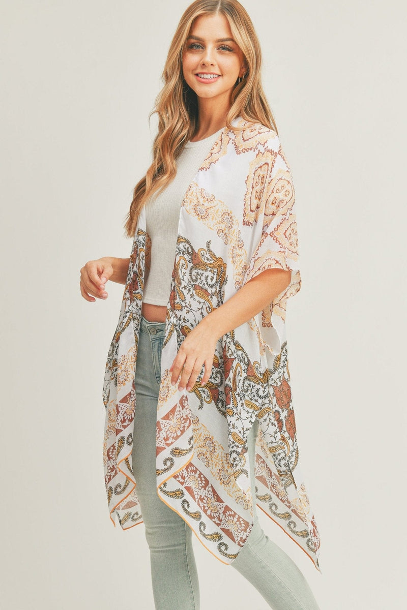 MS0281 Penelope Paisley Print Kimono - MiMi Wholesale