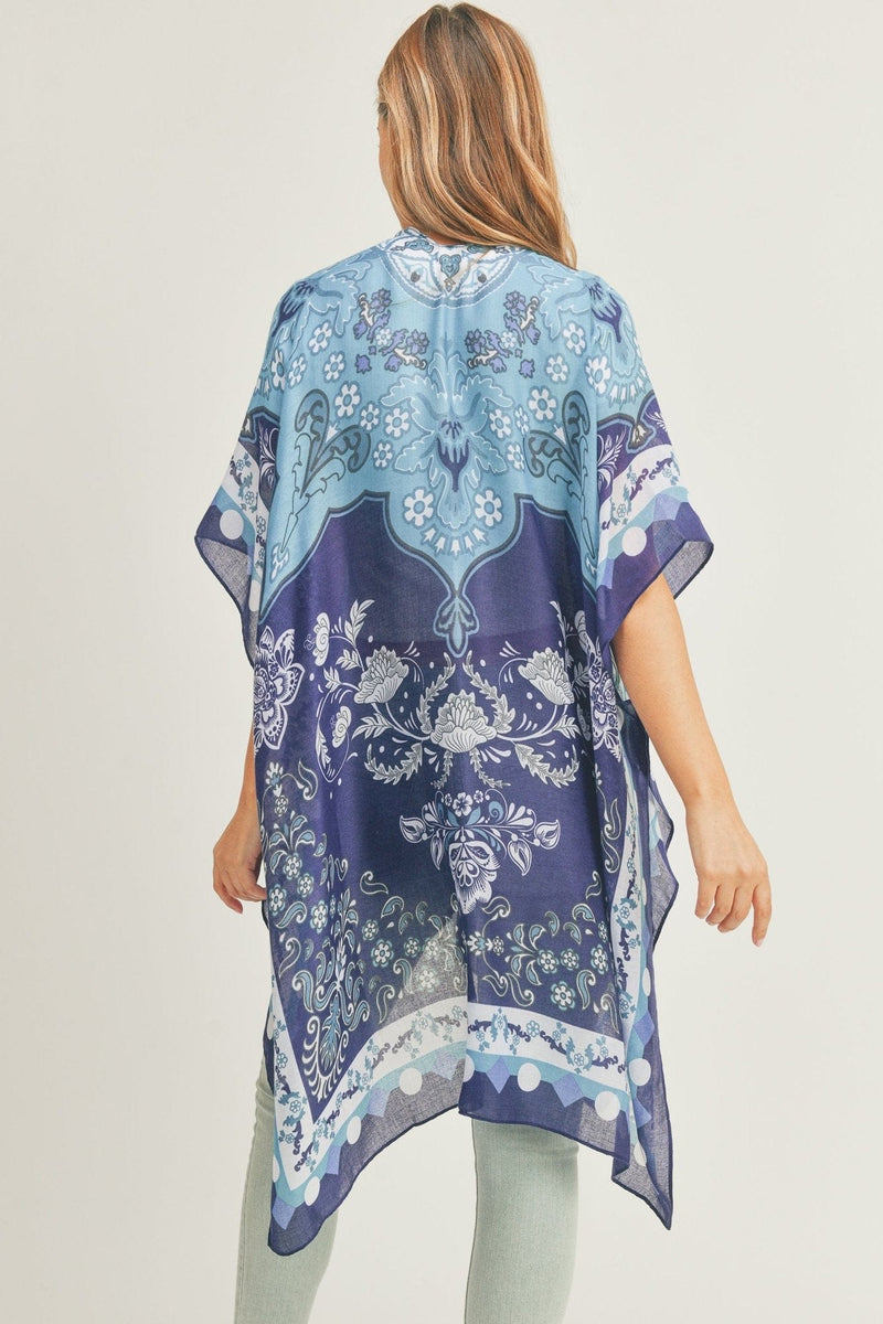 MS0285 Helena Boho Print Kimono - MiMi Wholesale