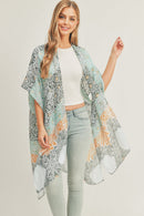 MS0286 Leena Mixed Print Kimono - MiMi Wholesale