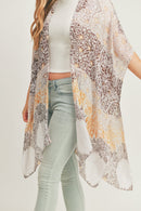 MS0286 Leena Mixed Print Kimono - MiMi Wholesale