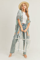 MS0286 Leena Mixed Print Kimono - MiMi Wholesale