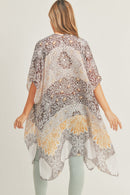 MS0286 Leena Mixed Print Kimono - MiMi Wholesale