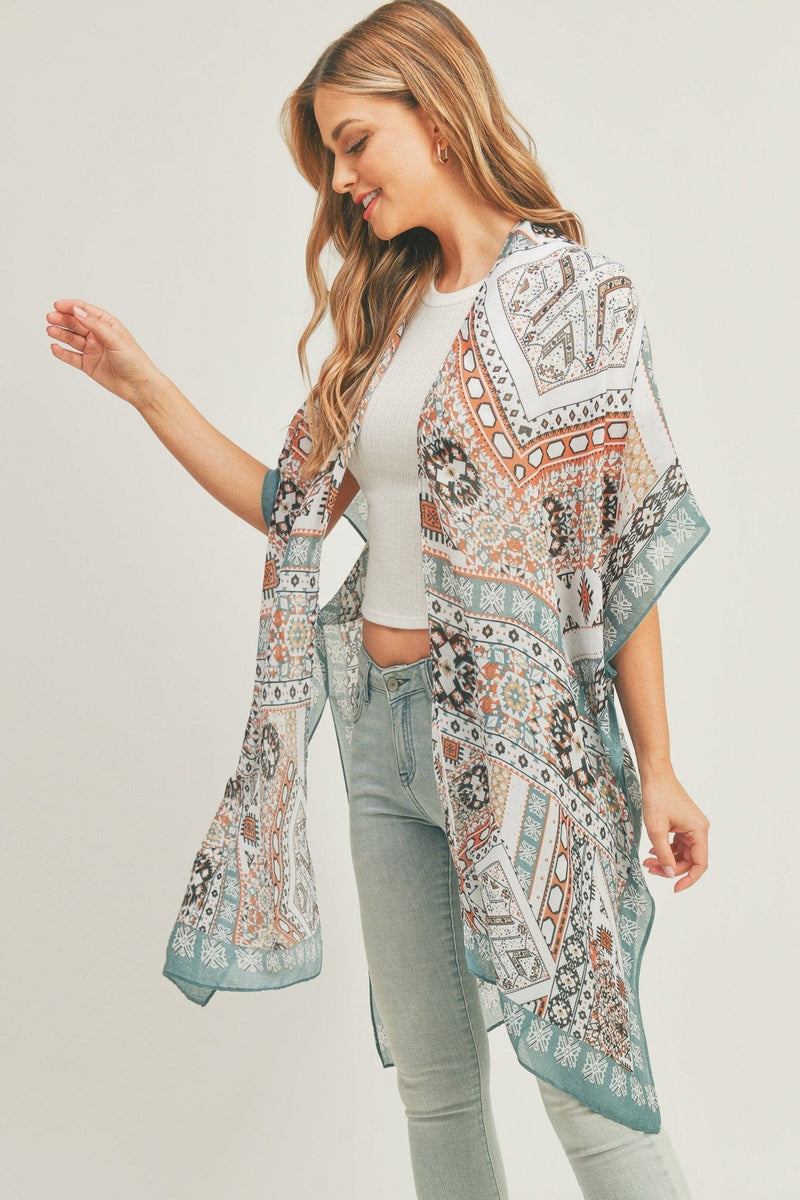 MS0288 Leslie Boho Patchwork Kimono - MiMi Wholesale