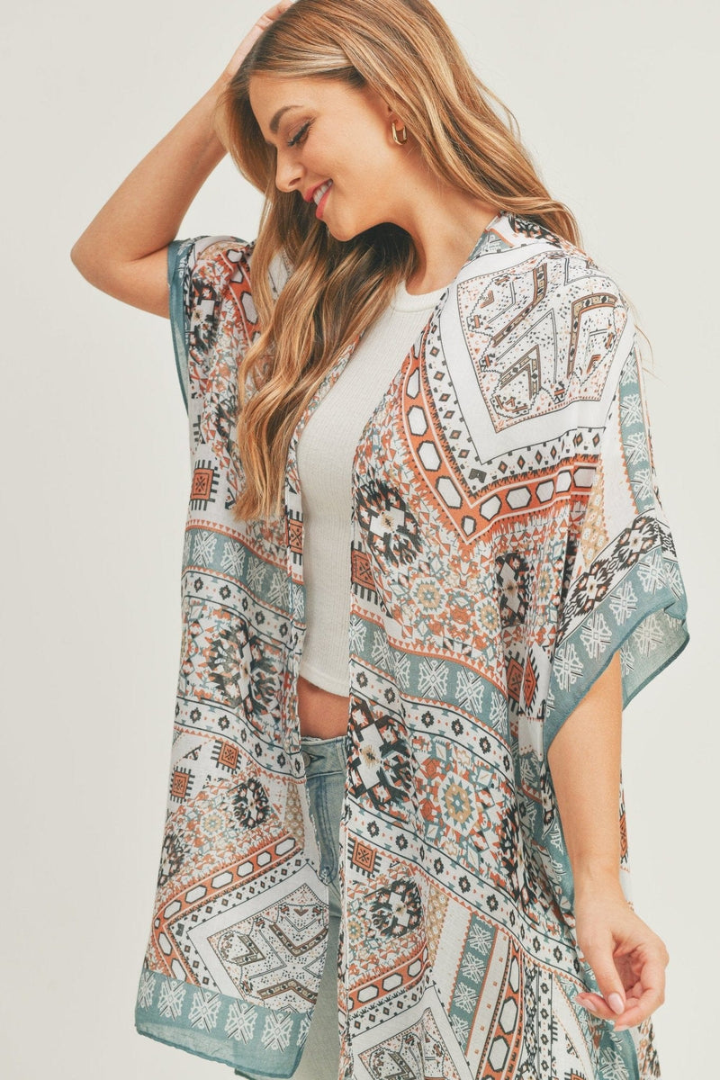 MS0288 Leslie Boho Patchwork Kimono - MiMi Wholesale