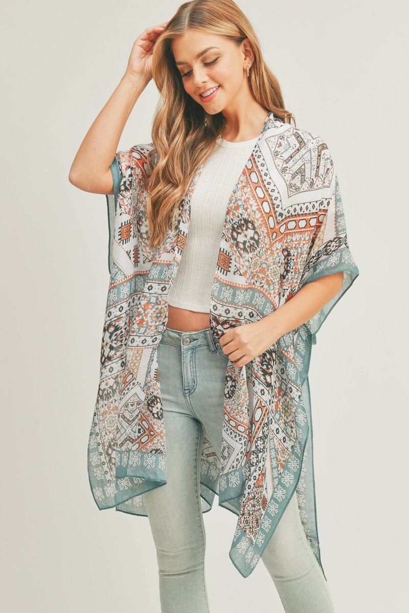 MS0288 Leslie Boho Patchwork Kimono - MiMi Wholesale