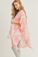 MS0296 Tie Dye Abstract Kimono - MiMi Wholesale