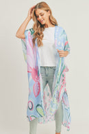 MS0308 Water color painting like long Kimono - MiMi Wholesale
