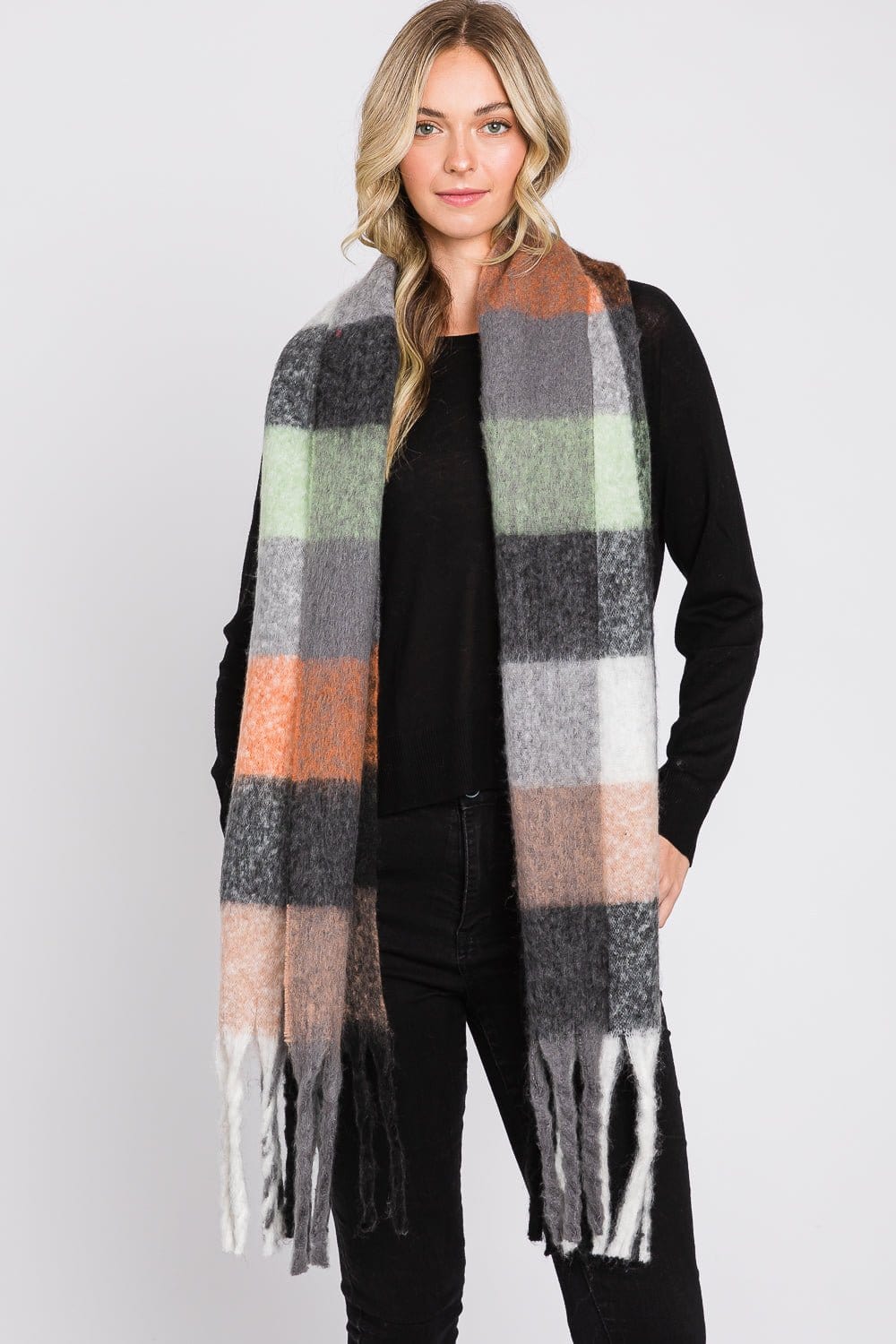 MS0310 Blake Multi Color Plaid Scarf - MiMi Wholesale