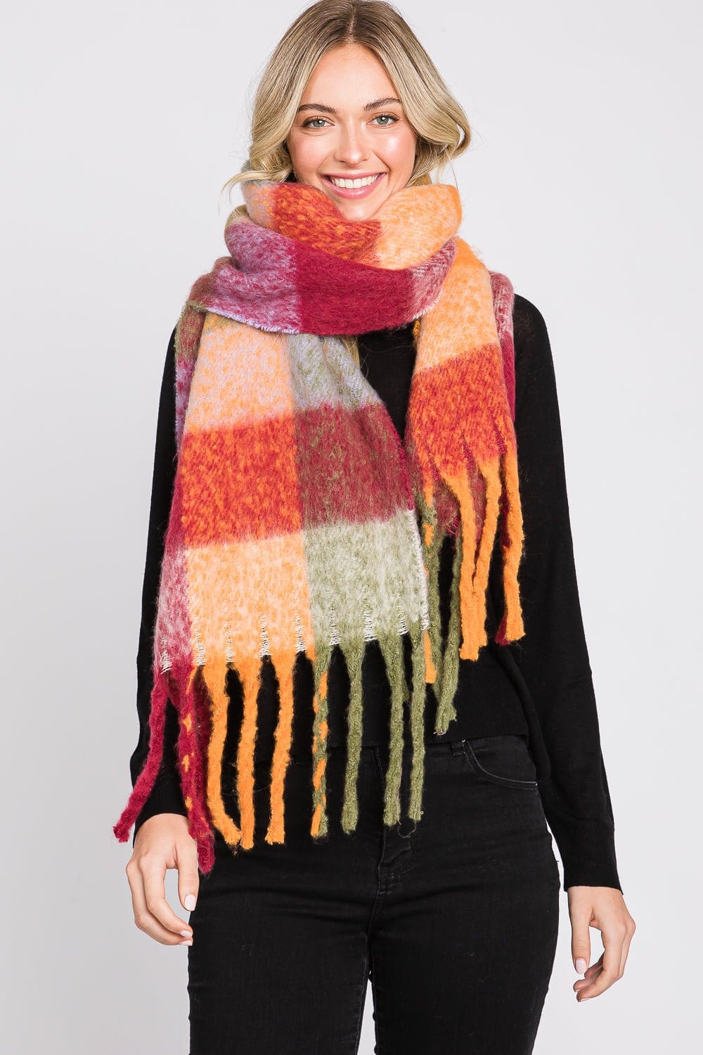 MS0310 Blake Multi Color Plaid Scarf - MiMi Wholesale
