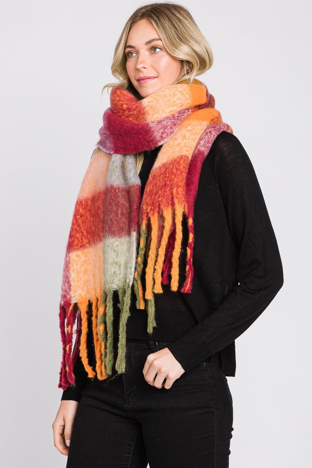 MS0310 Blake Multi Color Plaid Scarf - MiMi Wholesale