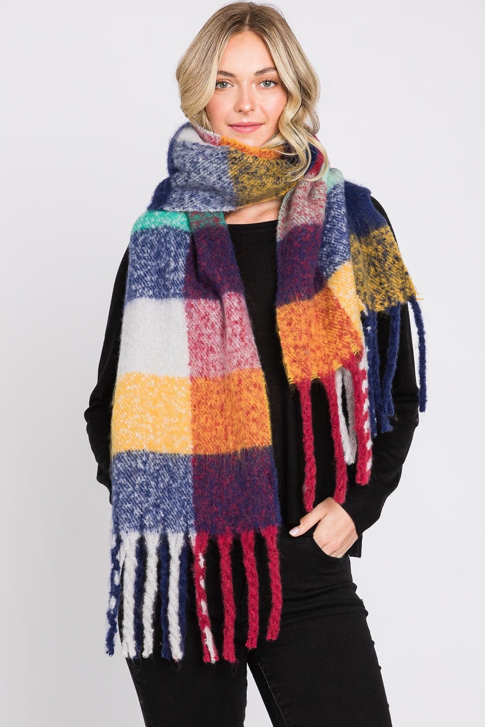 MS0310 Blake Multi Color Plaid Scarf - MiMi Wholesale
