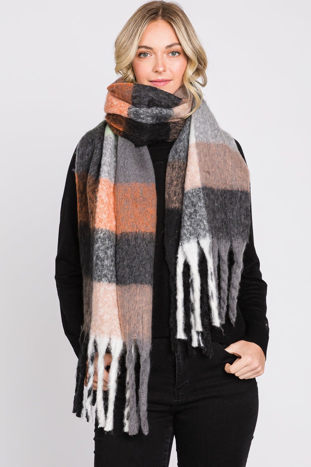 MS0310 Blake Multi Color Plaid Scarf - MiMi Wholesale