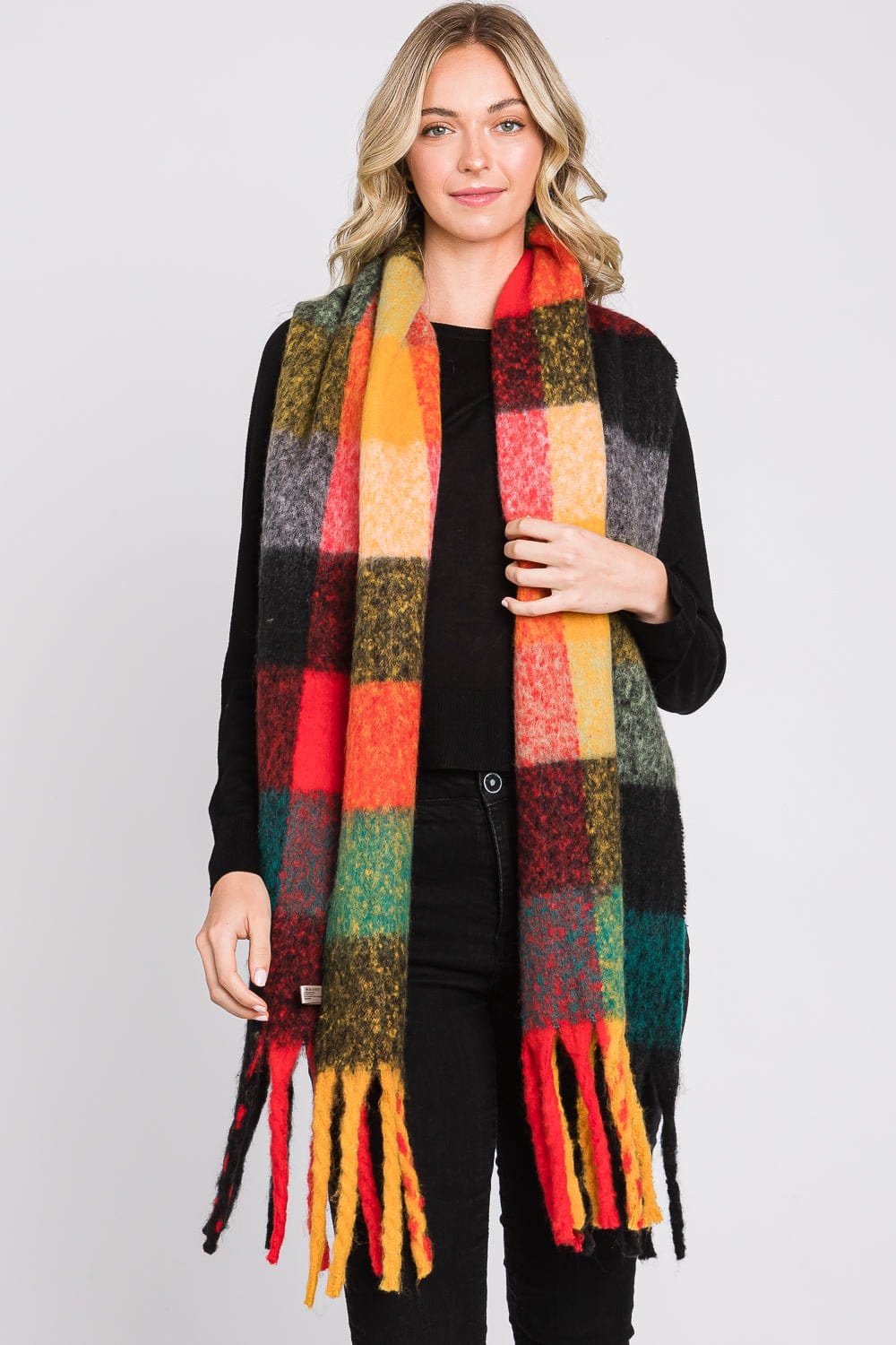 MS0310 Blake Multi Color Plaid Scarf - MiMi Wholesale