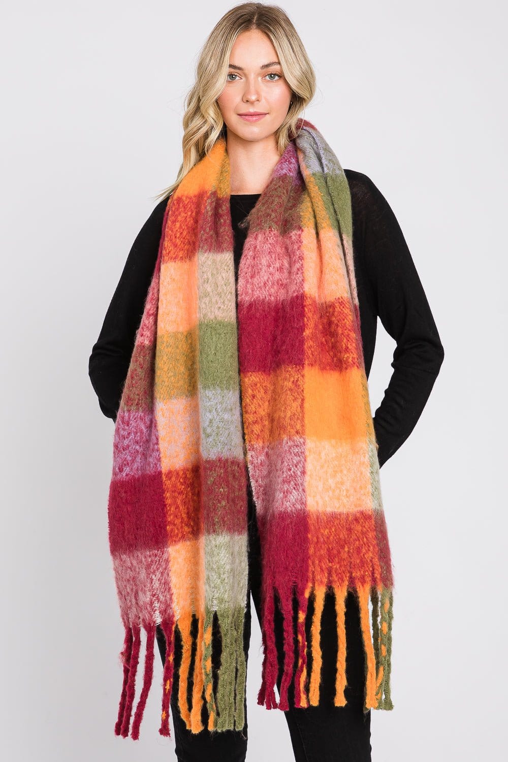 MS0310 Blake Multi Color Plaid Scarf - MiMi Wholesale