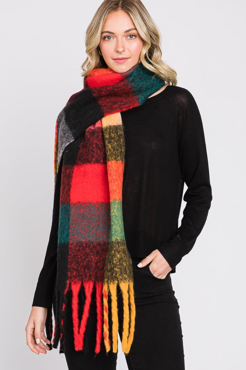 MS0310 Blake Multi Color Plaid Scarf - MiMi Wholesale