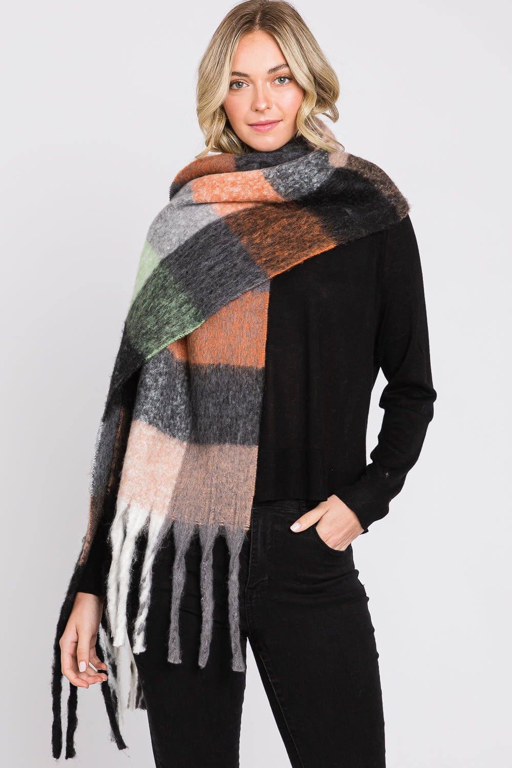 MS0310 Blake Multi Color Plaid Scarf - MiMi Wholesale