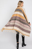 MS0312 Camila Aztec Print Fringe Ruana - MiMi Wholesale