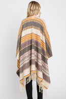 MS0312 Camila Aztec Print Fringe Ruana - MiMi Wholesale