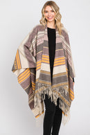 MS0312 Camila Aztec Print Fringe Ruana - MiMi Wholesale