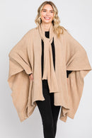 MS0320 Bailey Ruana With Attached Scarf - MiMi Wholesale