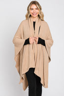 MS0320 Bailey Ruana With Attached Scarf - MiMi Wholesale