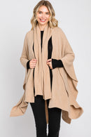 MS0320 Bailey Ruana With Attached Scarf - MiMi Wholesale
