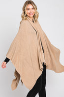 MS0320 Bailey Ruana With Attached Scarf - MiMi Wholesale