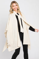 MS0320 Bailey Ruana With Attached Scarf - MiMi Wholesale
