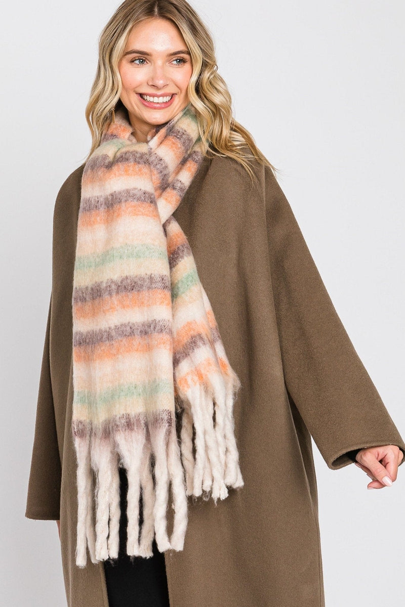 MS0323 Lily Multi Color Striped Scarf - MiMi Wholesale