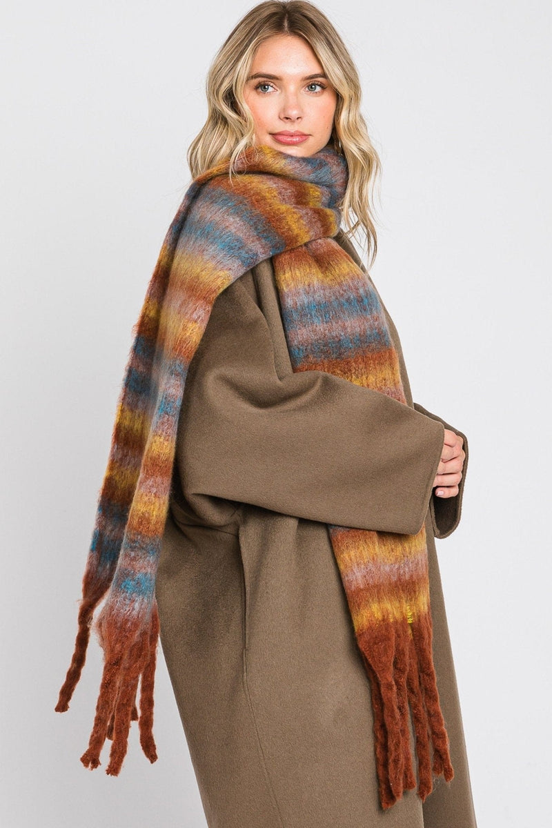 MS0323 Lily Multi Color Striped Scarf - MiMi Wholesale