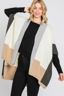 MS0325 Madison Color Block Ruana - MiMi Wholesale