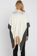 MS0325 Madison Color Block Ruana - MiMi Wholesale