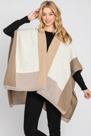 MS0325 Madison Color Block Ruana - MiMi Wholesale