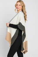 MS0325 Madison Color Block Ruana - MiMi Wholesale