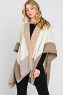 MS0325 Madison Color Block Ruana - MiMi Wholesale