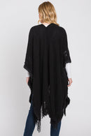 MS0326 Lucy Knit Ruana With Fringe - MiMi Wholesale
