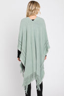 MS0326 Lucy Knit Ruana With Fringe - MiMi Wholesale
