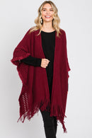 MS0326 Lucy Knit Ruana With Fringe - MiMi Wholesale