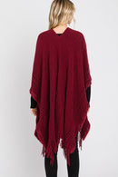 MS0326 Lucy Knit Ruana With Fringe - MiMi Wholesale