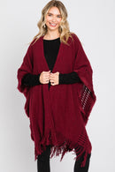 MS0326 Lucy Knit Ruana With Fringe - MiMi Wholesale