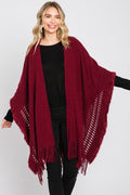 MS0326 Lucy Knit Ruana With Fringe - MiMi Wholesale