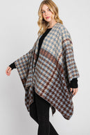 MS0333 Alice Houndstooth Ruana - MiMi Wholesale