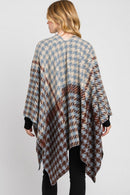 MS0333 Alice Houndstooth Ruana - MiMi Wholesale